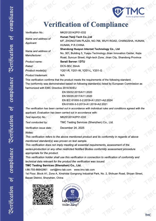 Verification of Compliance