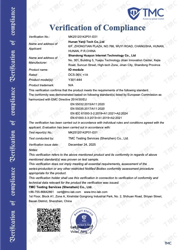 Verification of Compliance